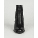 Bota Feminina Cano Curto Couro Legítimo Preto Salto Bloco