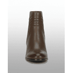 Bota Feminina Cano Curto Couro Legítimo Tamarindo Salto Bloco