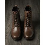 Bota Feminina Coturno Cano Curto Couro Legítimo Café 