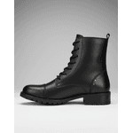 Bota Feminina Coturno Cano Curto Couro Legítimo Preto