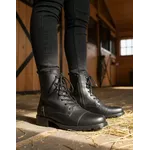 Bota Feminina Coturno Cano Curto Couro Legítimo Preto