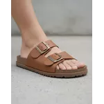 Sandália Papete Birken em Couro Whisky 