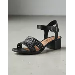 Sandália de Salto em Couro Preto