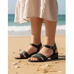 Sandália de Salto em Couro Preto