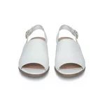 Sandália de Salto em Couro Branco