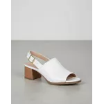 Sandália de Salto em Couro Branco
