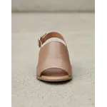 Sandália de Salto em Couro Conhaque