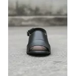 Sandália de Salto em Couro Preto