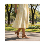 Sandália de Salto em Couro Conhaque