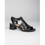 Sandália de Salto em Couro Preto