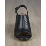 Sandália de Salto em Couro Preto