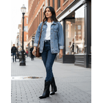 Bota Feminina Western Couro Legítimo Preto Salto Bloco Texana 8805 