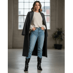 Bota Feminina Western Couro Legítimo Preto Salto Bloco Texana 8806 