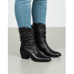 Bota Feminina Western Couro Legítimo Preto Salto Bloco Texana 8806 