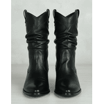 Bota Feminina Western Couro Legítimo Preto Salto Bloco Texana 8806 