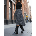 Bota Feminina Western Couro Legítimo Preto Salto Bloco Texana 8806 