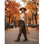 Bota Feminina Western Couro Legítimo Tamarindo Salto Bloco Texana 8806 