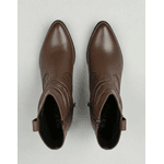 Bota Feminina Western Couro Legítimo Tamarindo Salto Bloco Texana 8806 