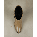 Bota Feminina Western Couro Legítimo Avelã Salto Bloco 8808 