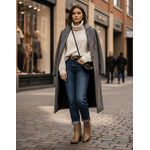 Bota Feminina Western Couro Legítimo Avelã Salto Bloco 8808 