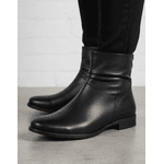 Bota Feminina Cano Curto Couro Legítimo Preto