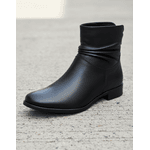Bota Feminina Cano Curto Couro Legítimo Preto