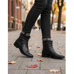 Bota Feminina Cano Curto Couro Legítimo Preto