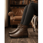 Bota Feminina Cano Curto Couro Legítimo Tamarindo