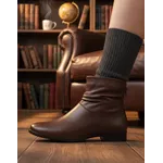 Bota Feminina Cano Curto Couro Legítimo Tamarindo