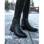 Bota Feminina Cano Curto Couro Legítimo Preto