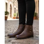 Bota Feminina Cano Curto Couro Legítimo Tamarindo