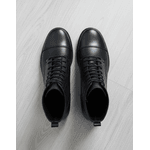 Bota Feminina Coturno Cano Curto Couro Legítimo Preto