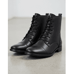 Bota Feminina Coturno Cano Curto Couro Legítimo Preto