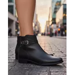 Bota Feminina Cano Curto Couro Legítimo Preto