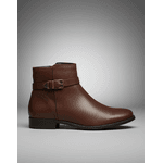 Bota Feminina Cano Curto Couro Legítimo Tamarindo