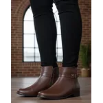 Bota Feminina Cano Curto Couro Legítimo Tamarindo