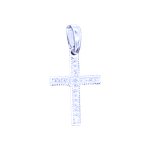 Pingente prata cruz com zircônia 