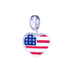 Berloque Prata Coração EUA