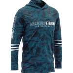 Camiseta c/ Capuz Mar Negro X-Protection Estonada Azul