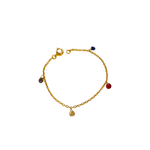 Pulseira Color Infantil- banho ouro 18k