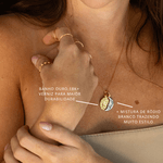 Colar Duo Astral- banho ouro 18k e prata