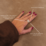 Anel Sorrento Ajustável - banho ouro 18k e prata