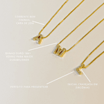 Colar Inicial Cravejada- banho ouro 18k