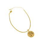 Pulseira Single + Medalha- banho ouro 18k