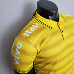 Polo Seleção Brasileira Listrada Amarela - torcedor