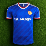 Camisa Manchester United Third III 86/88 Retrô- Azul - Masculina
