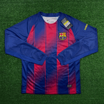 Camisa Barcelona Home I 25/26 - Azul e Grená - Torcedor Masculina Manga Longa