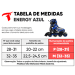Patins Infantil Ajustavel Energy Azul Abec 5 Traxart