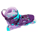 Patins Infantil Hardboot X-Light Roxo com Rodas Led ABEC9