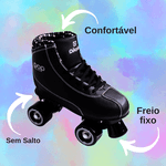 Patins Quad Adulto 4 Rodas Pop Black Divoks